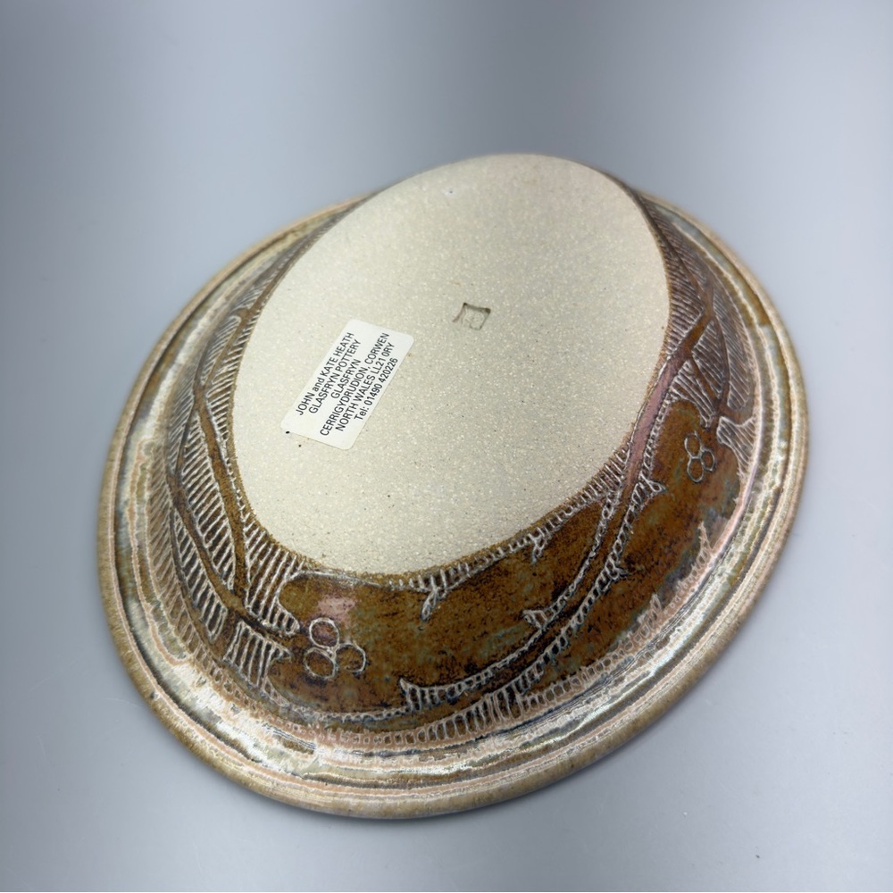 Vintage Glasfryn Pottery Etched Ceramic Bowl - Picture 8 of 11